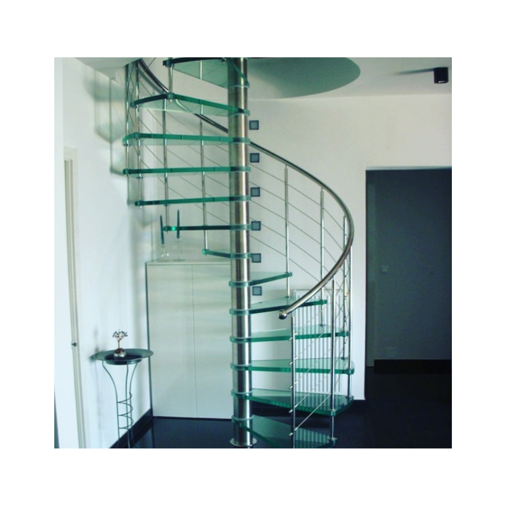 Spiralne stepenice - staklo inox - inox-bramar